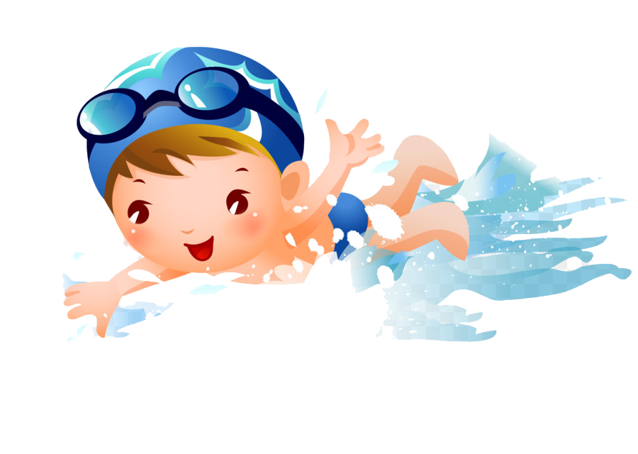 на изображении нарисован ребенок в бассейне